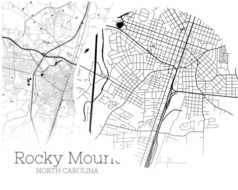 Rocky Mount Map INSTANT DOWNLOAD Rocky Mount North Carolina Etsy