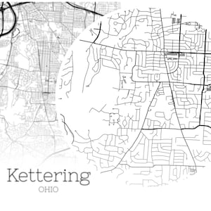 Kettering Map INSTANT DOWNLOAD Kettering Ohio City Map  Etsy