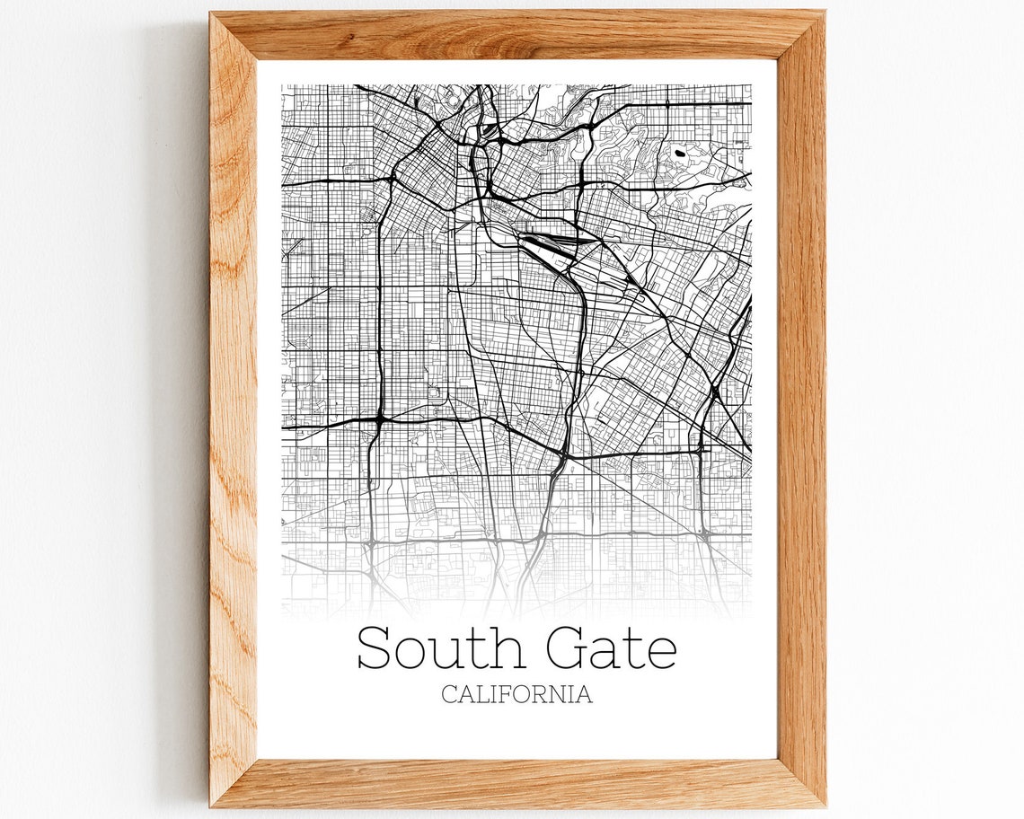 South Gate Map INSTANT DOWNLOAD South Gate California City Etsy