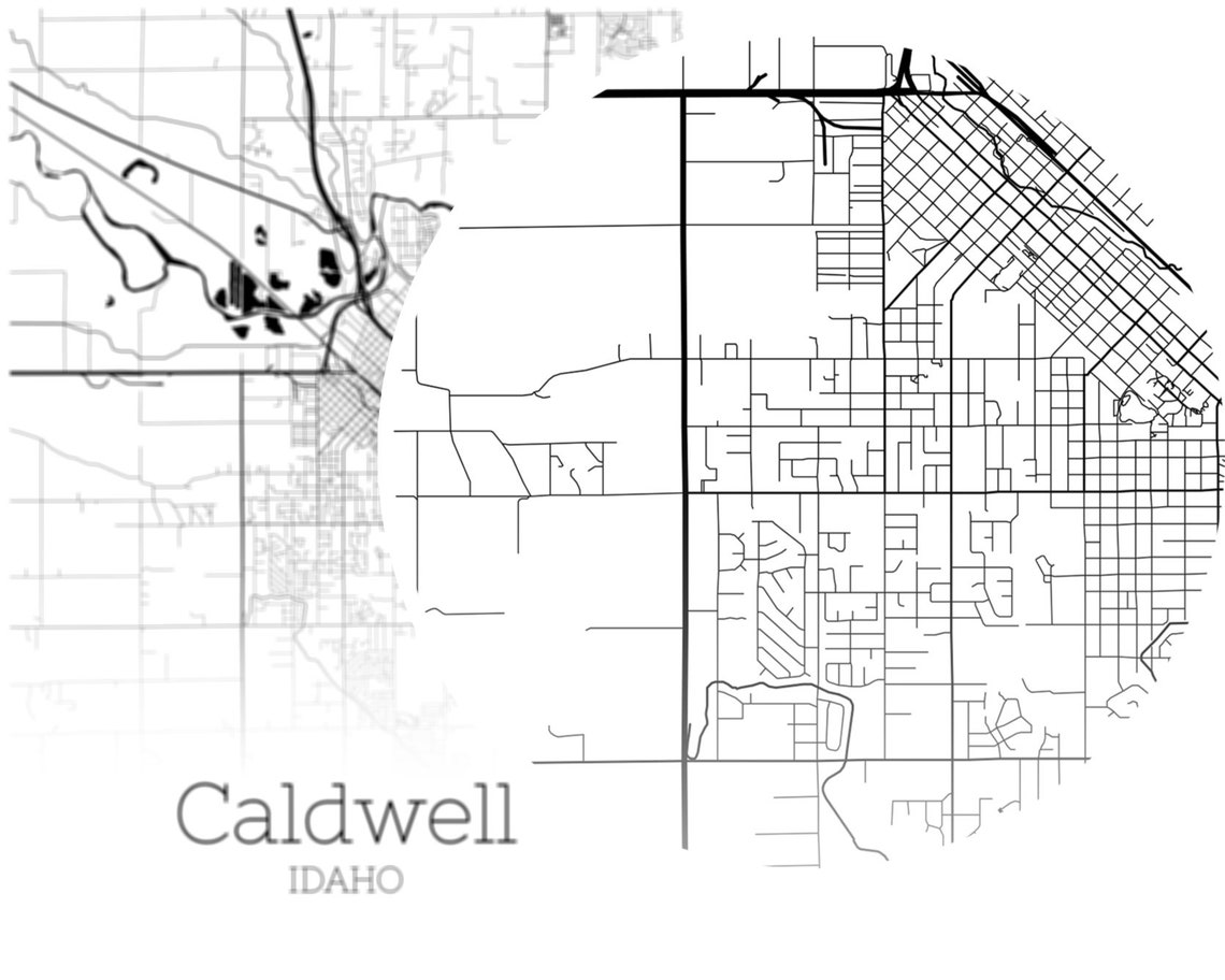 Caldwell Map INSTANT DOWNLOAD Caldwell Idaho City Map  Etsy