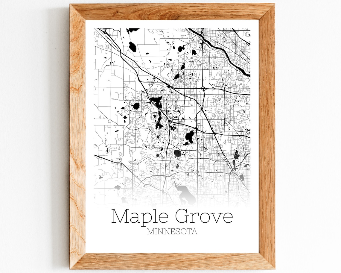 Maple Grove Map INSTANT DOWNLOAD Maple Grove Minnesota City Etsy