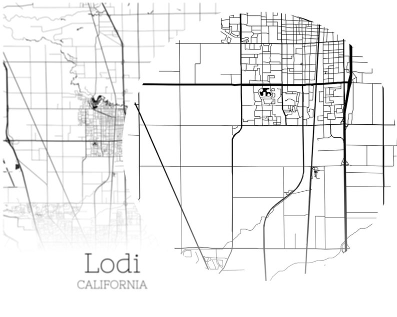 Lodi Map INSTANT DOWNLOAD Lodi California City Map Printable Etsy