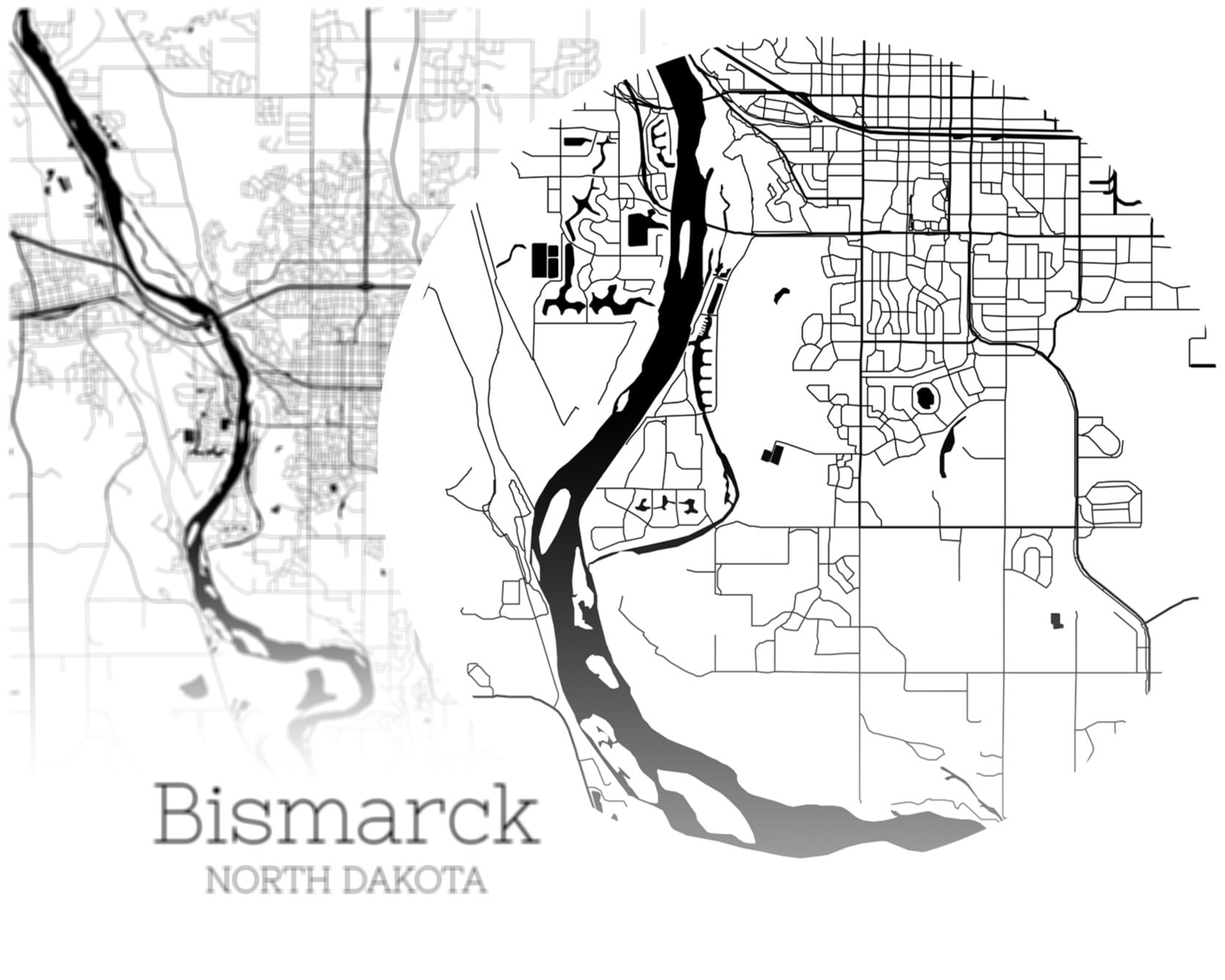 Bismarck Map INSTANT DOWNLOAD Bismarck North Dakota City Map Etsy