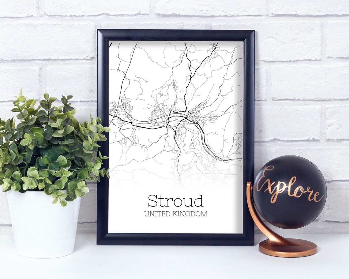 Stroud Map INSTANT DOWNLOAD Stroud United Kingdom City Map Etsy