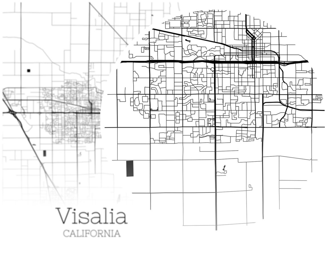 Visalia Map INSTANT DOWNLOAD Visalia California City Map Etsy
