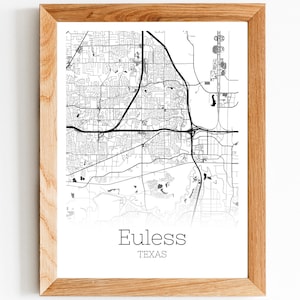 Euless Map INSTANT DOWNLOAD Euless Texas City Map Printable  Etsy