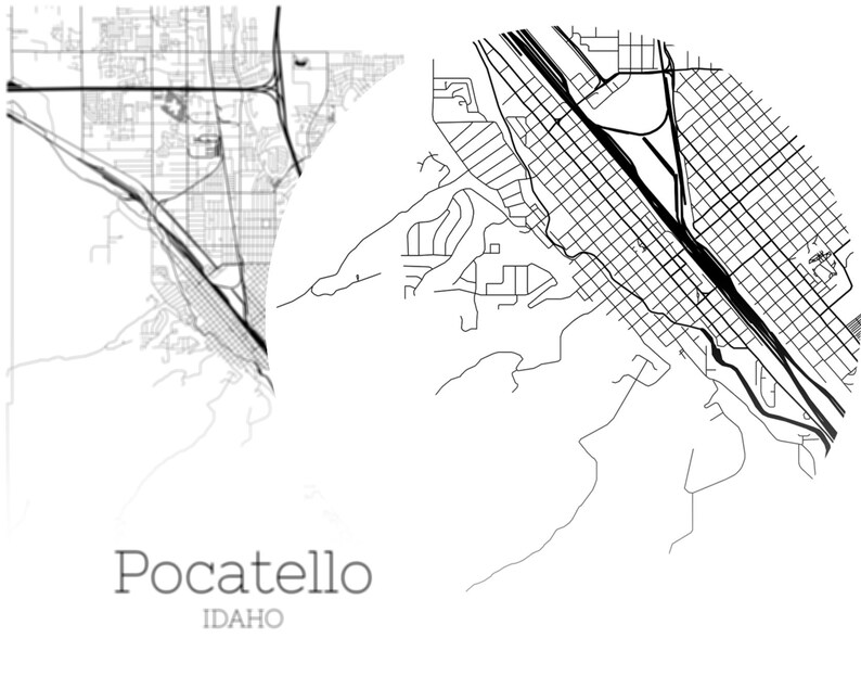 Pocatello Map INSTANT DOWNLOAD Pocatello Idaho City Map Etsy