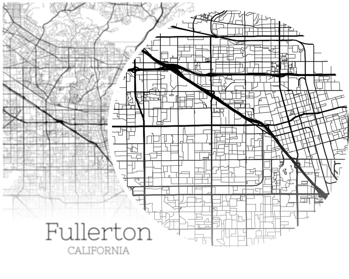 Fullerton Map INSTANT DOWNLOAD Fullerton California City Map  Etsy