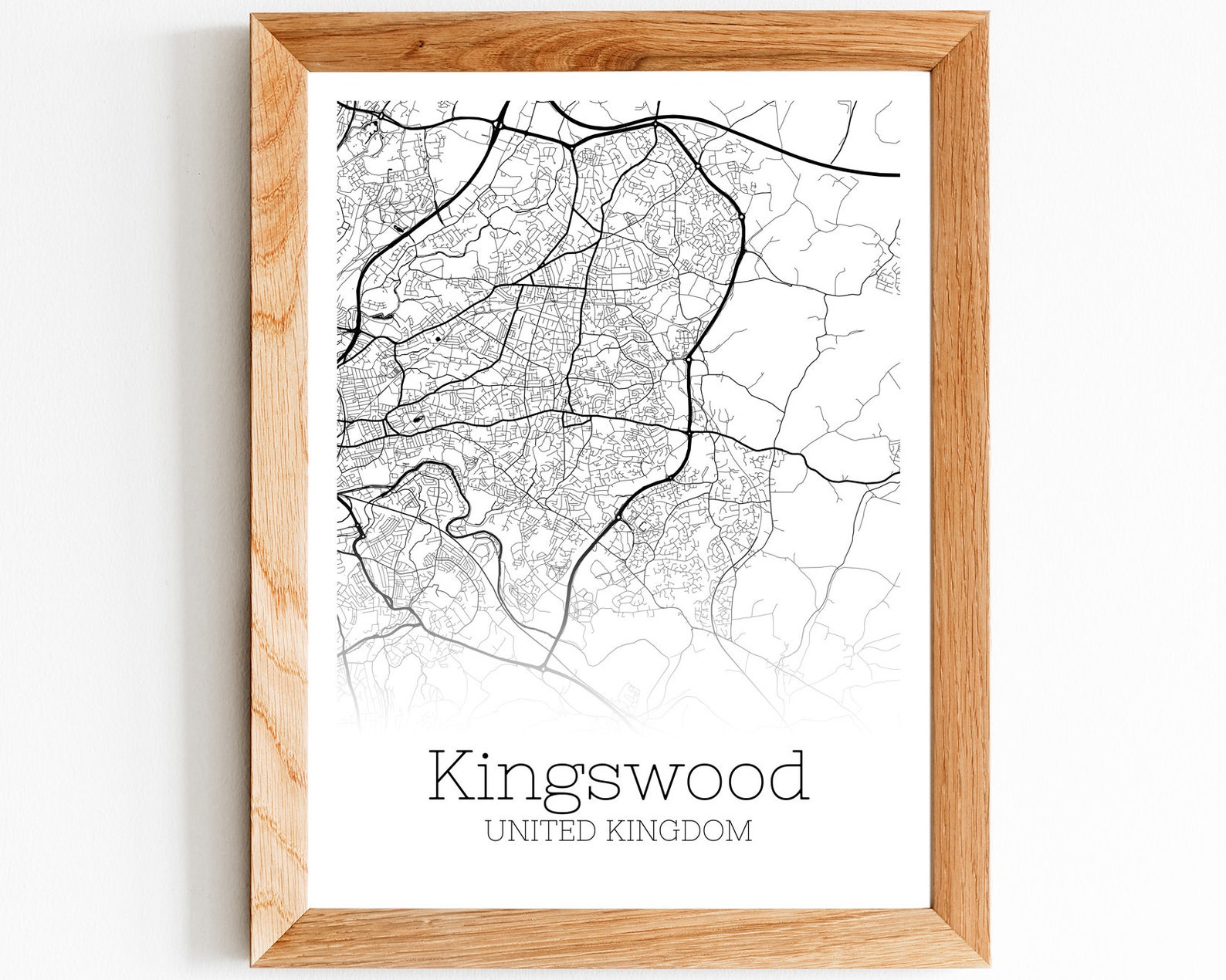 Kingswood Map INSTANT DOWNLOAD Kingswood United Kingdom City Etsy