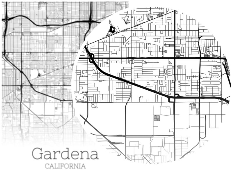 Gardena Map INSTANT DOWNLOAD Gardena California City Map Etsy