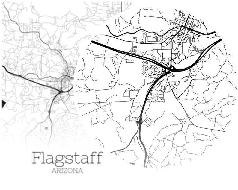 Flagstaff Map INSTANT DOWNLOAD Flagstaff Arizona City Map Etsy