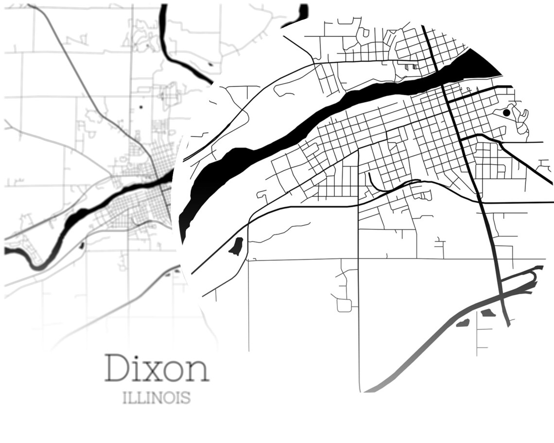 Dixon Map INSTANT DOWNLOAD Dixon Illinois City Map Printable Etsy