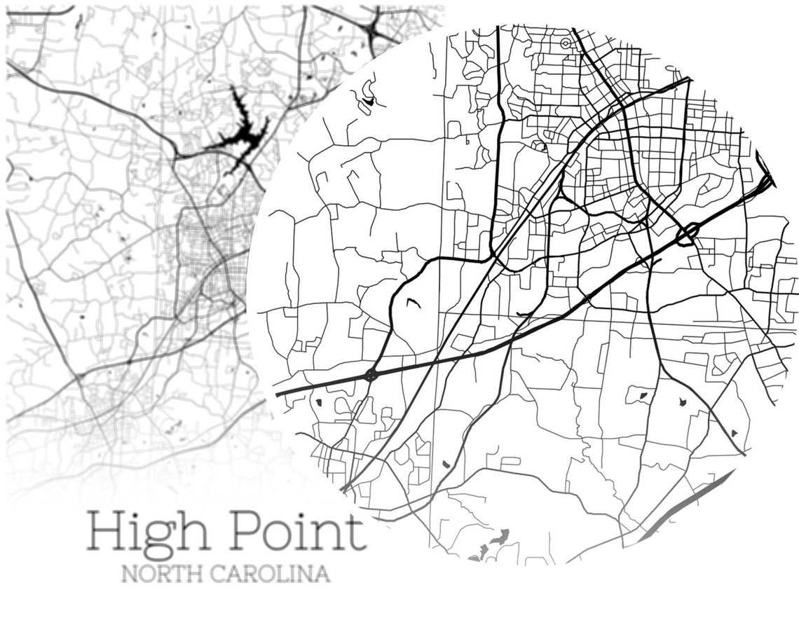 High Point Map INSTANT DOWNLOAD High Point North Carolina  Etsy