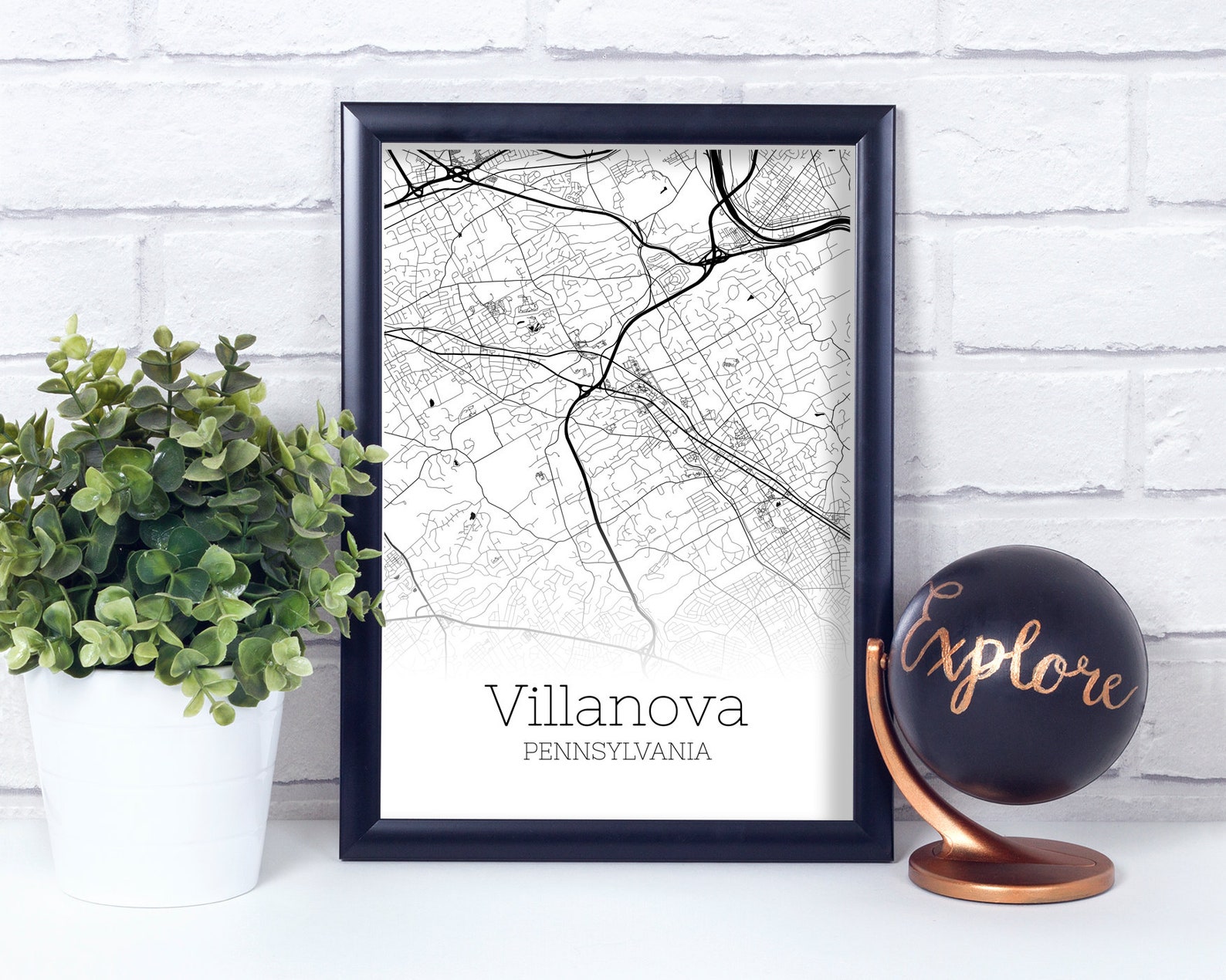 Villanova Map INSTANT DOWNLOAD Villanova Pennsylvania City Etsy