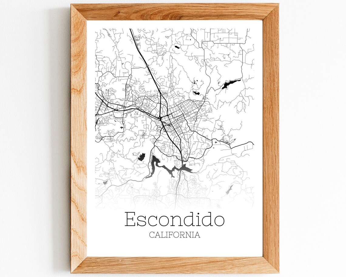 Escondido Map INSTANT DOWNLOAD Escondido California City Map Etsy