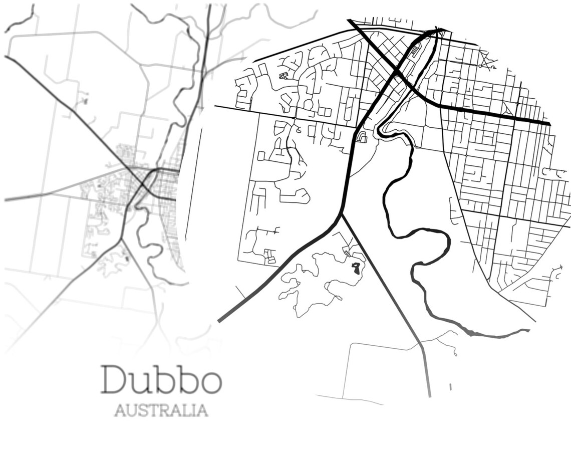 Dubbo Map INSTANT DOWNLOAD Dubbo Australia City Map Printable Etsy