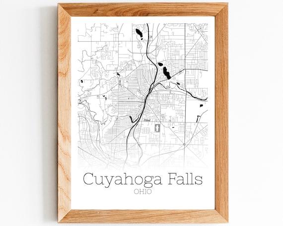 Cuyahoga Falls Map INSTANT DOWNLOAD Cuyahoga Falls Ohio City | Etsy