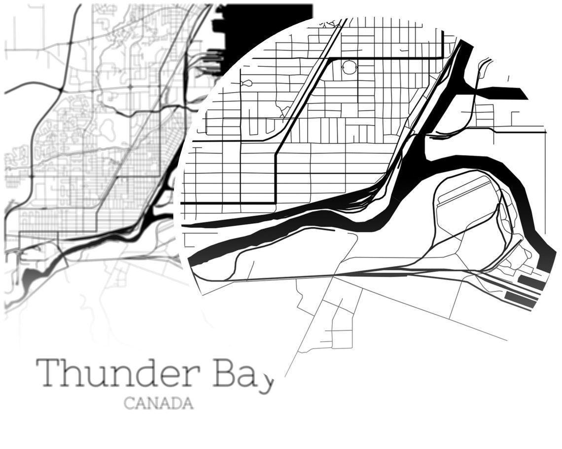 Thunder Bay Map INSTANT DOWNLOAD Thunder Bay Canada City Map Etsy