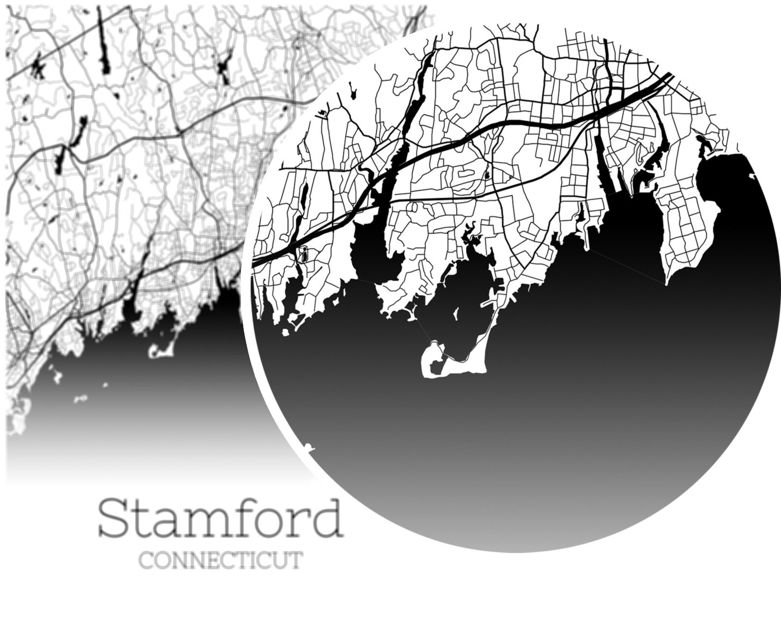 Stamford Map INSTANT DOWNLOAD Stamford Connecticut City Map Etsy
