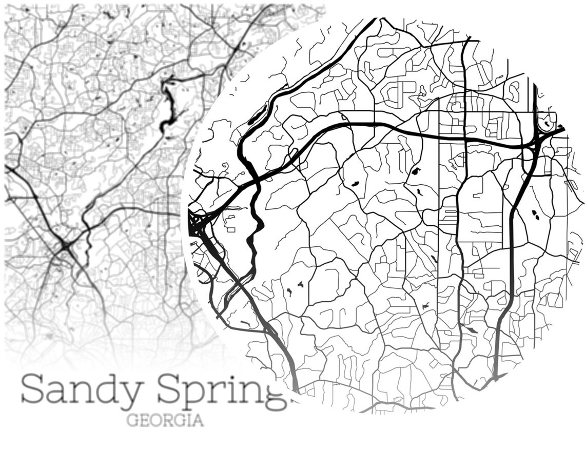 Sandy Springs Map INSTANT DOWNLOAD Sandy Springs City Etsy