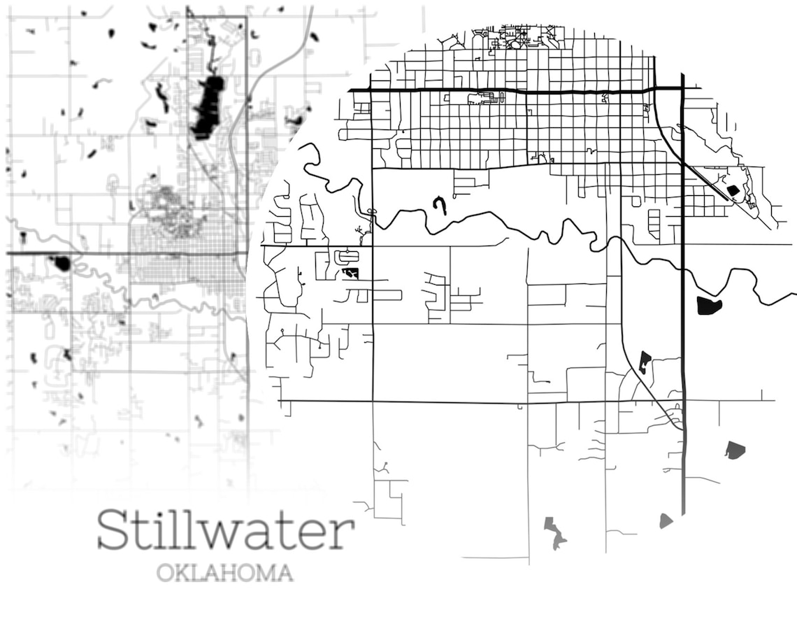 Stillwater Map INSTANT DOWNLOAD Stillwater Oklahoma City Map Etsy