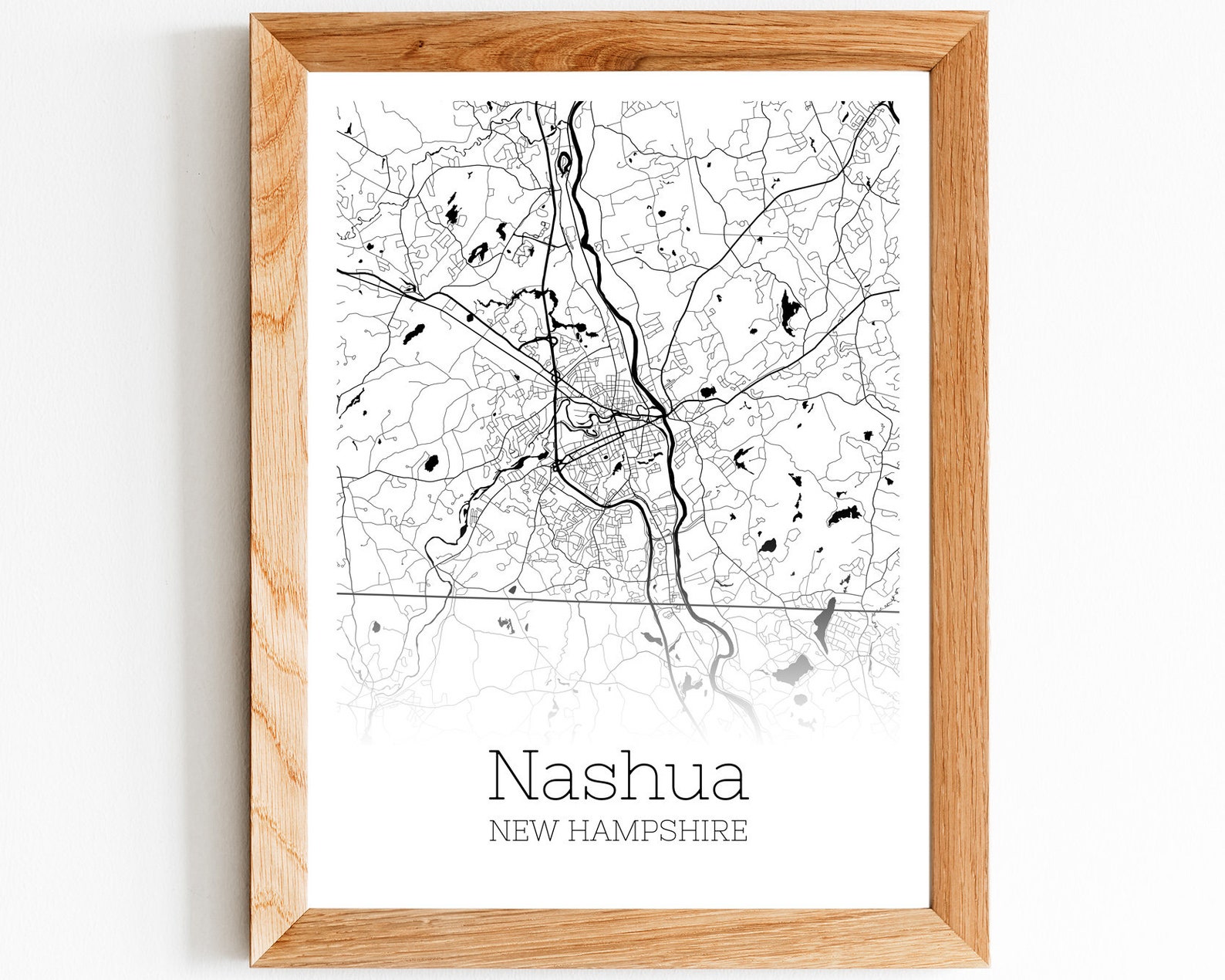 Nashua Map INSTANT DOWNLOAD Nashua New Hampshire City Map | Etsy