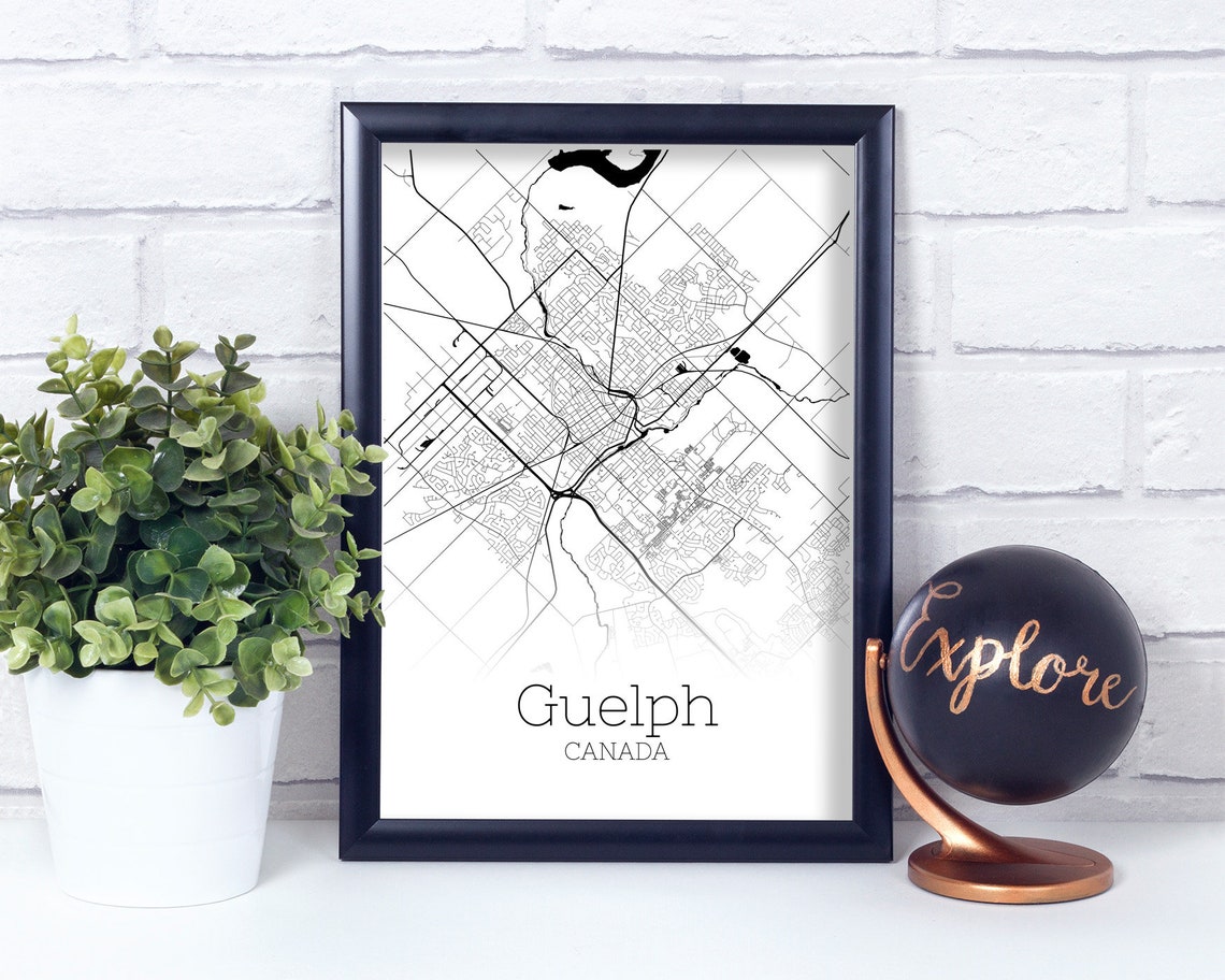Guelph Map INSTANT DOWNLOAD Guelph Canada City Map Printable Etsy