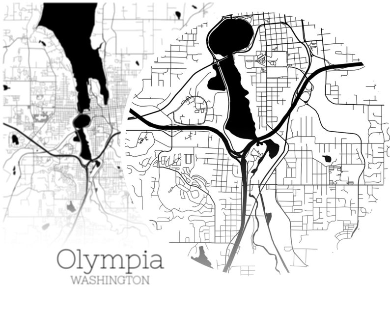 Olympia Map INSTANT DOWNLOAD Olympia Washington City Map | Etsy