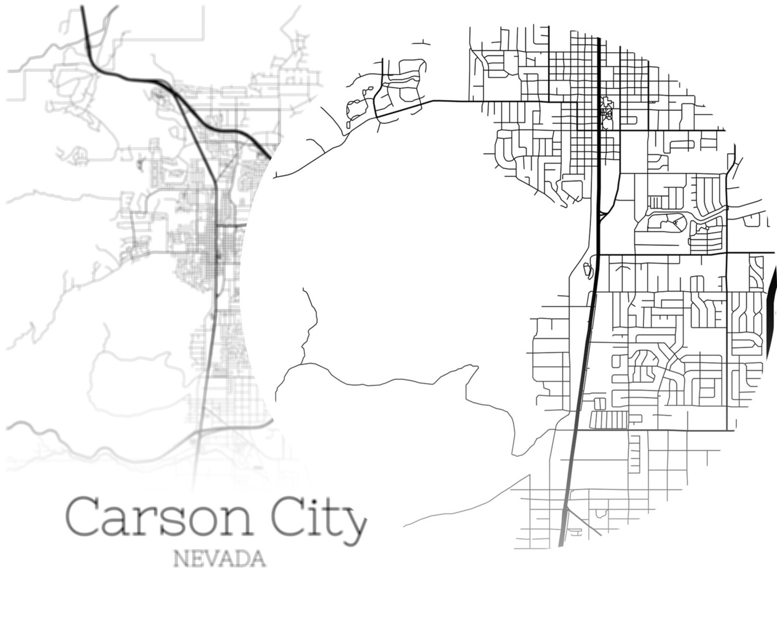 Carson City Map INSTANT DOWNLOAD Carson City Nevada City Map Etsy