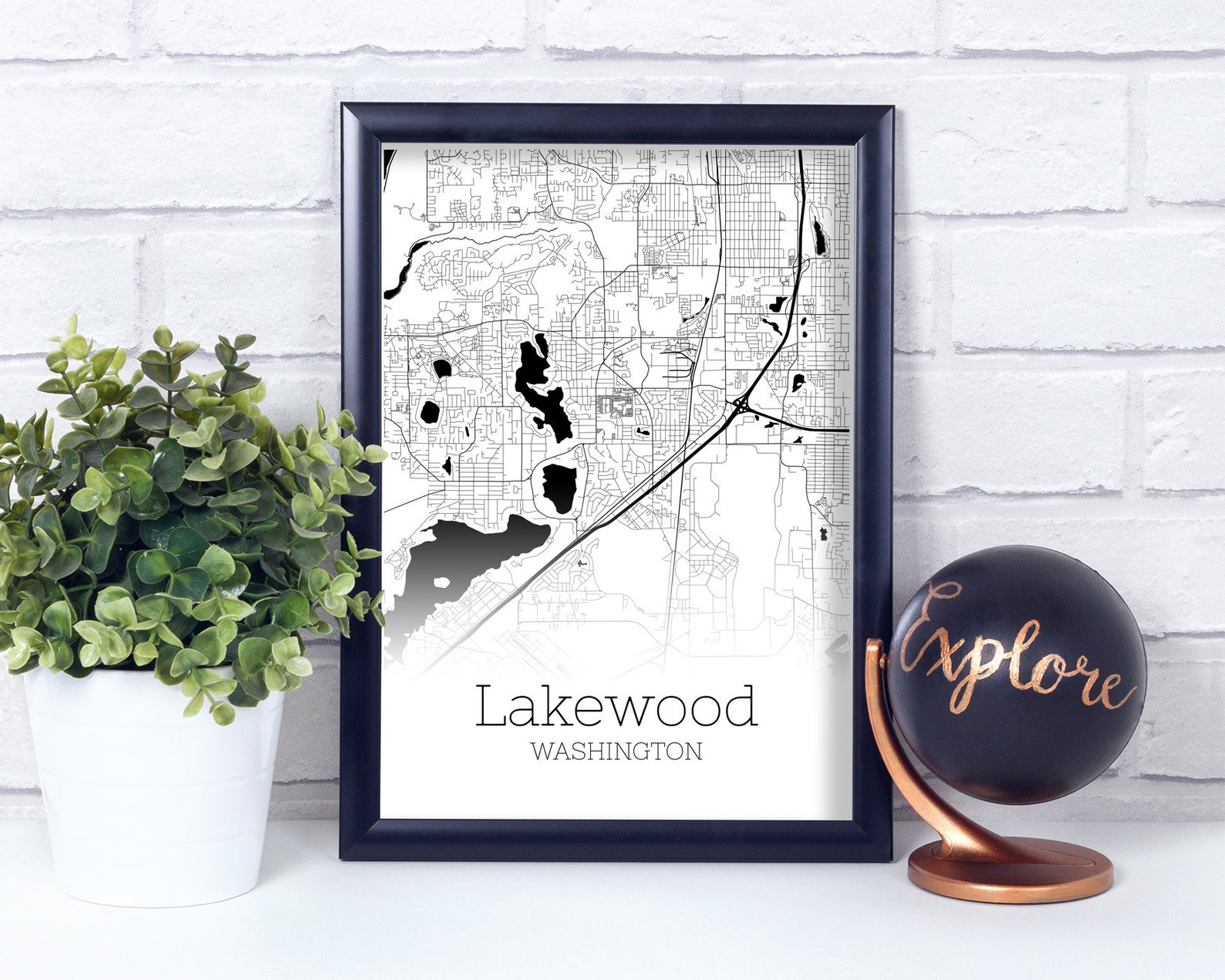Lakewood Map INSTANT DOWNLOAD Lakewood Washington City Map Etsy