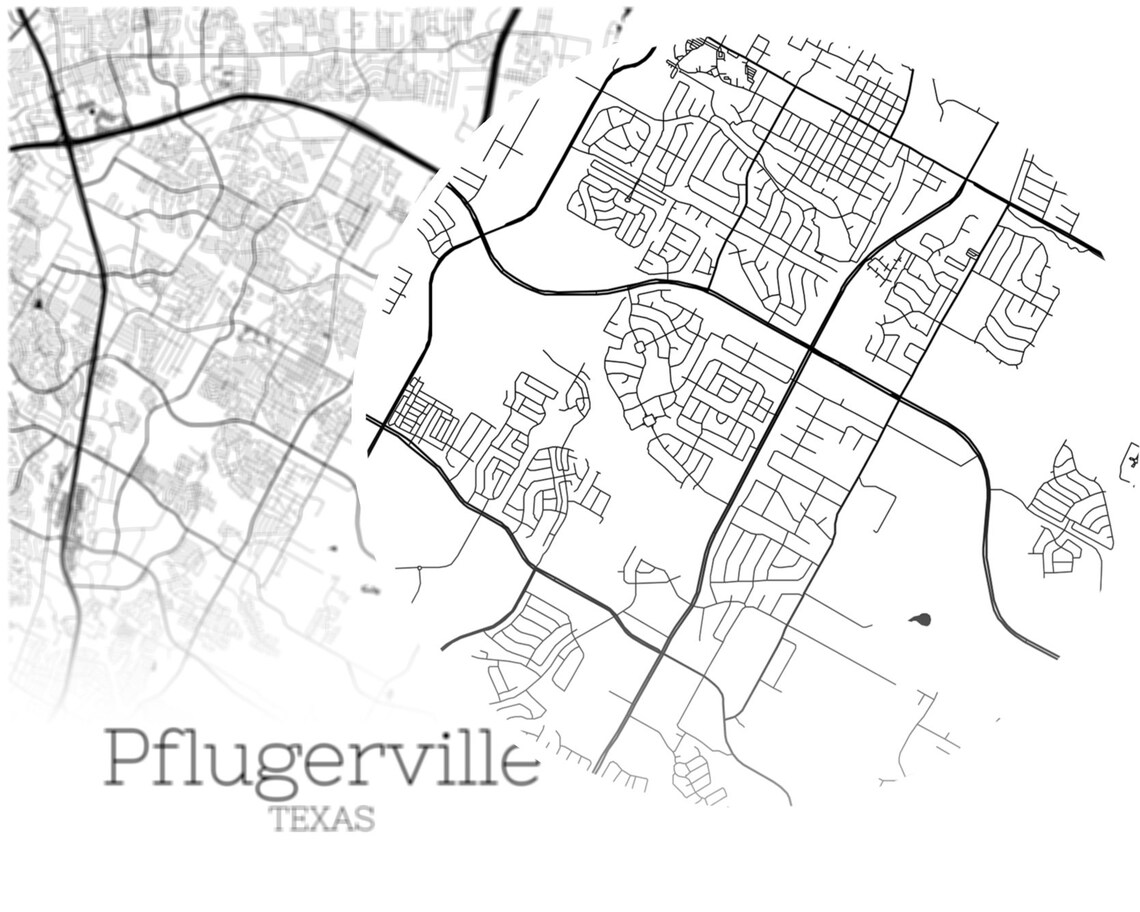 Pflugerville Map INSTANT DOWNLOAD Pflugerville Texas City Map  Etsy