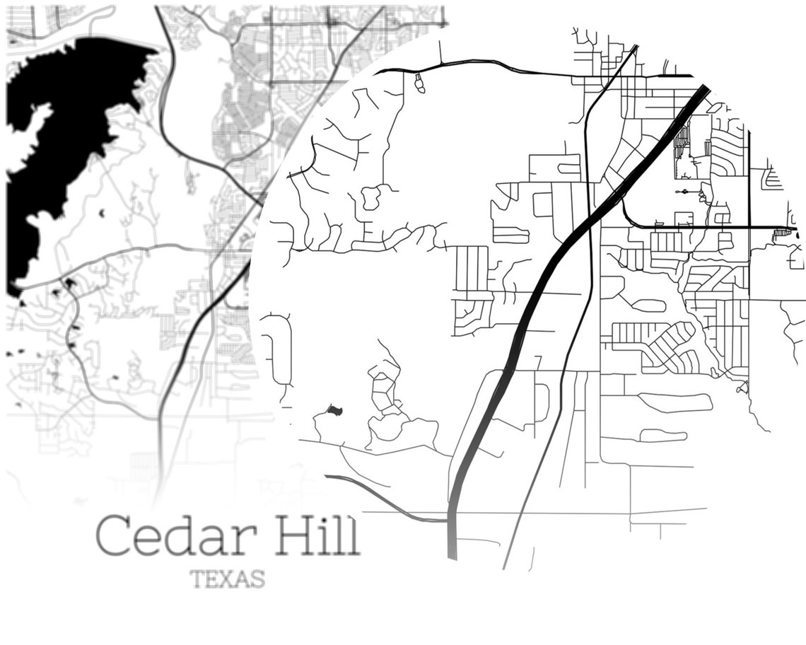 Cedar Hill Map INSTANT DOWNLOAD Cedar Hill Texas City Map Etsy