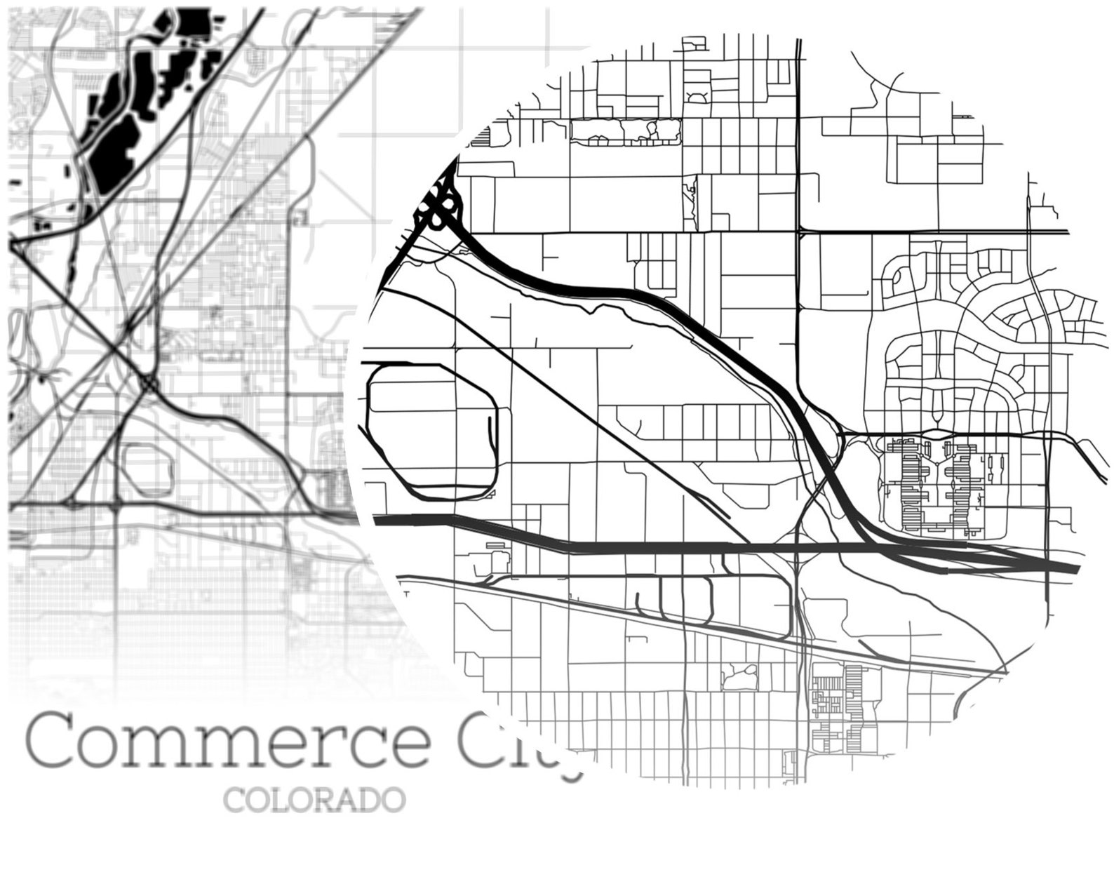 Commerce City Map INSTANT DOWNLOAD Commerce City Colorado Etsy