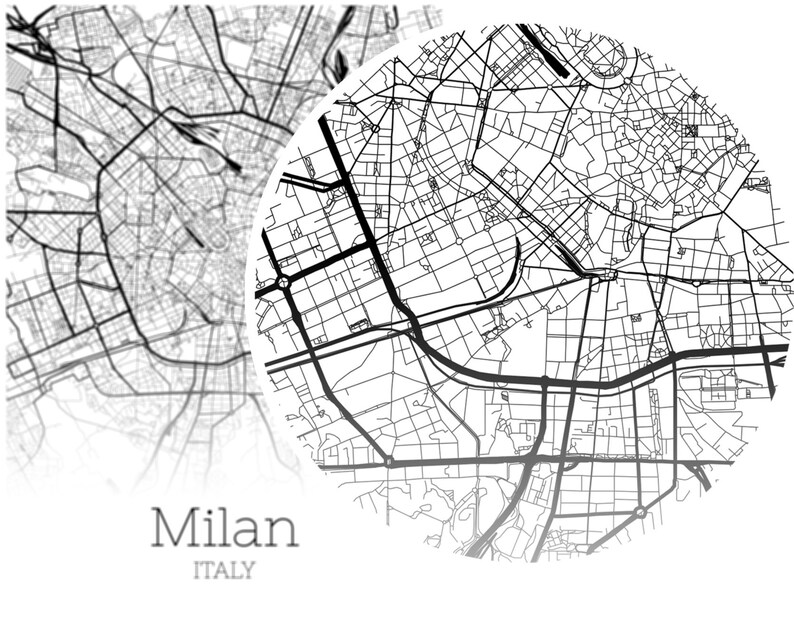 Milan Map INSTANT DOWNLOAD Milan Italy City Map Printable | Etsy