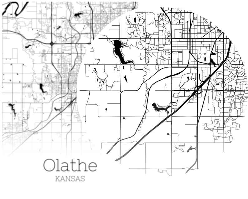 Olathe Map INSTANT DOWNLOAD Olathe Kansas City Map Printable Etsy