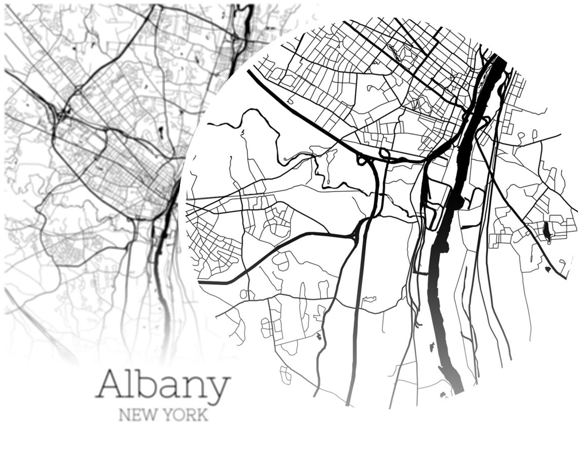 Albany Map INSTANT DOWNLOAD Albany New York City Map | Etsy