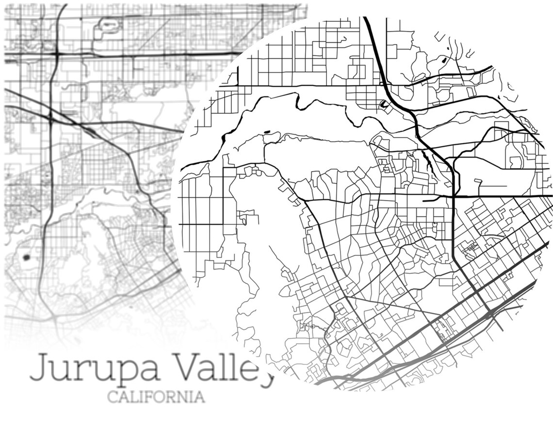 Jurupa Valley Map INSTANT DOWNLOAD Jurupa Valley California Etsy