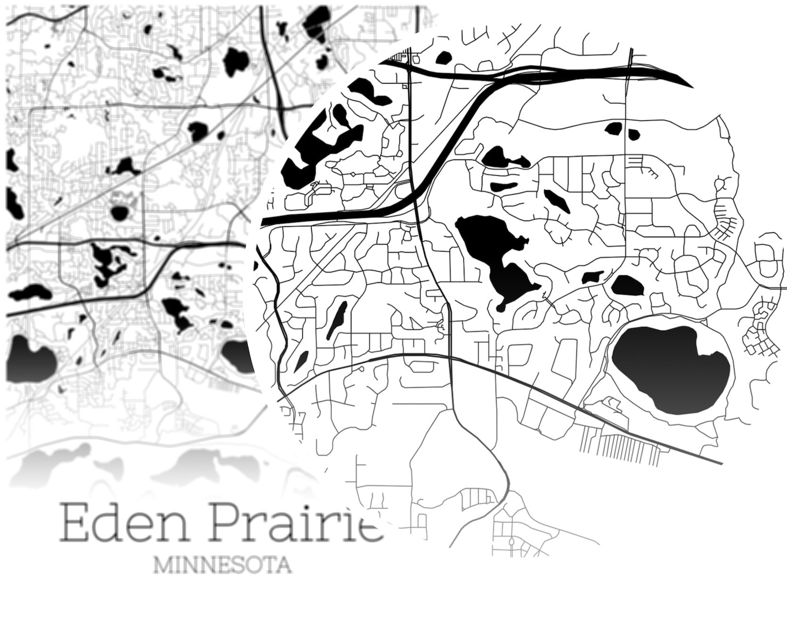 Eden Prairie Map INSTANT DOWNLOAD Eden Prairie Minnesota City Etsy