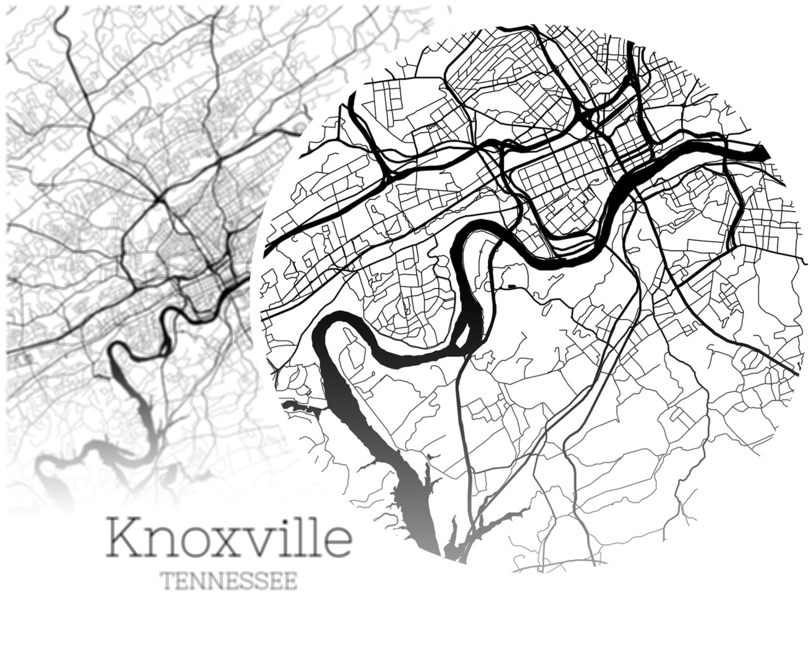 Knoxville Map INSTANT DOWNLOAD Knoxville Tennessee City Map | Etsy