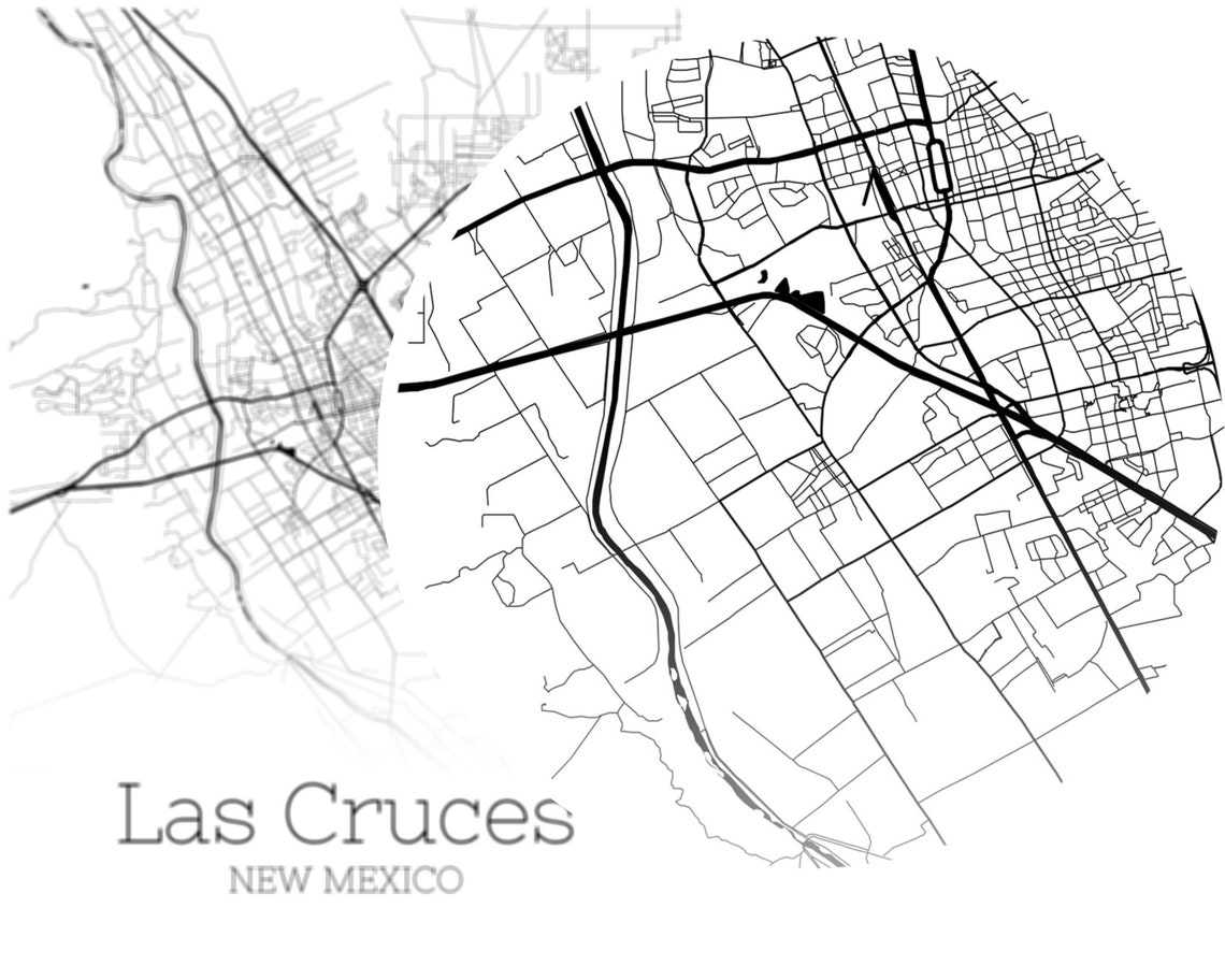 Las Cruces Map INSTANT DOWNLOAD Las Cruces New Mexico City Etsy