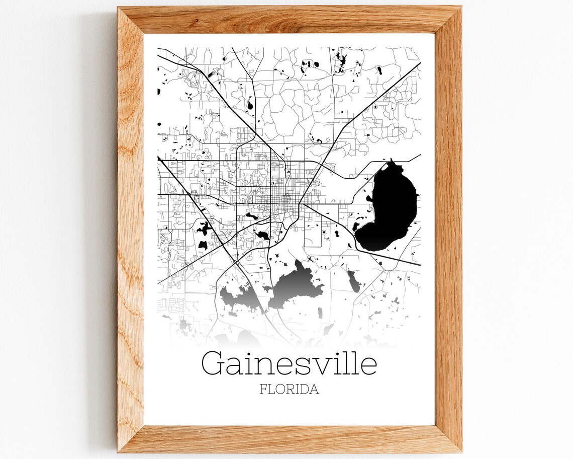 Gainesville Map INSTANT DOWNLOAD Gainesville Florida City Map Etsy
