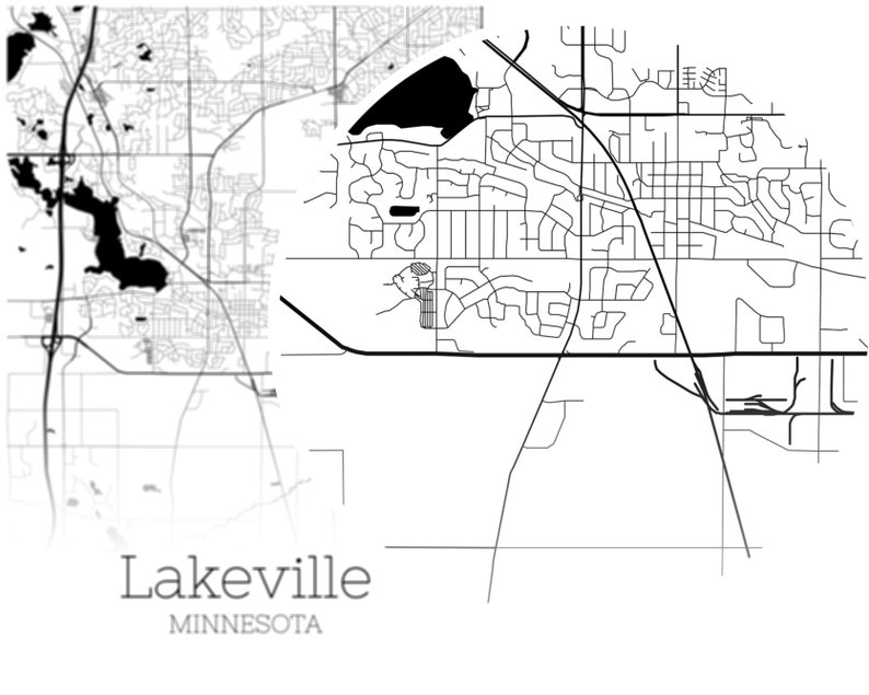 Lakeville Map INSTANT DOWNLOAD Lakeville Minnesota City Map Etsy