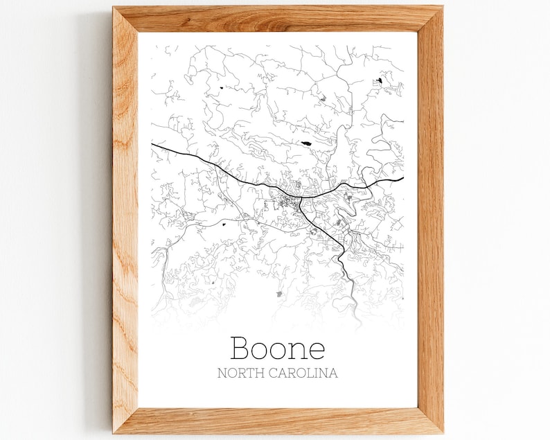 Boone Map INSTANT DOWNLOAD Boone North Carolina City Map Etsy