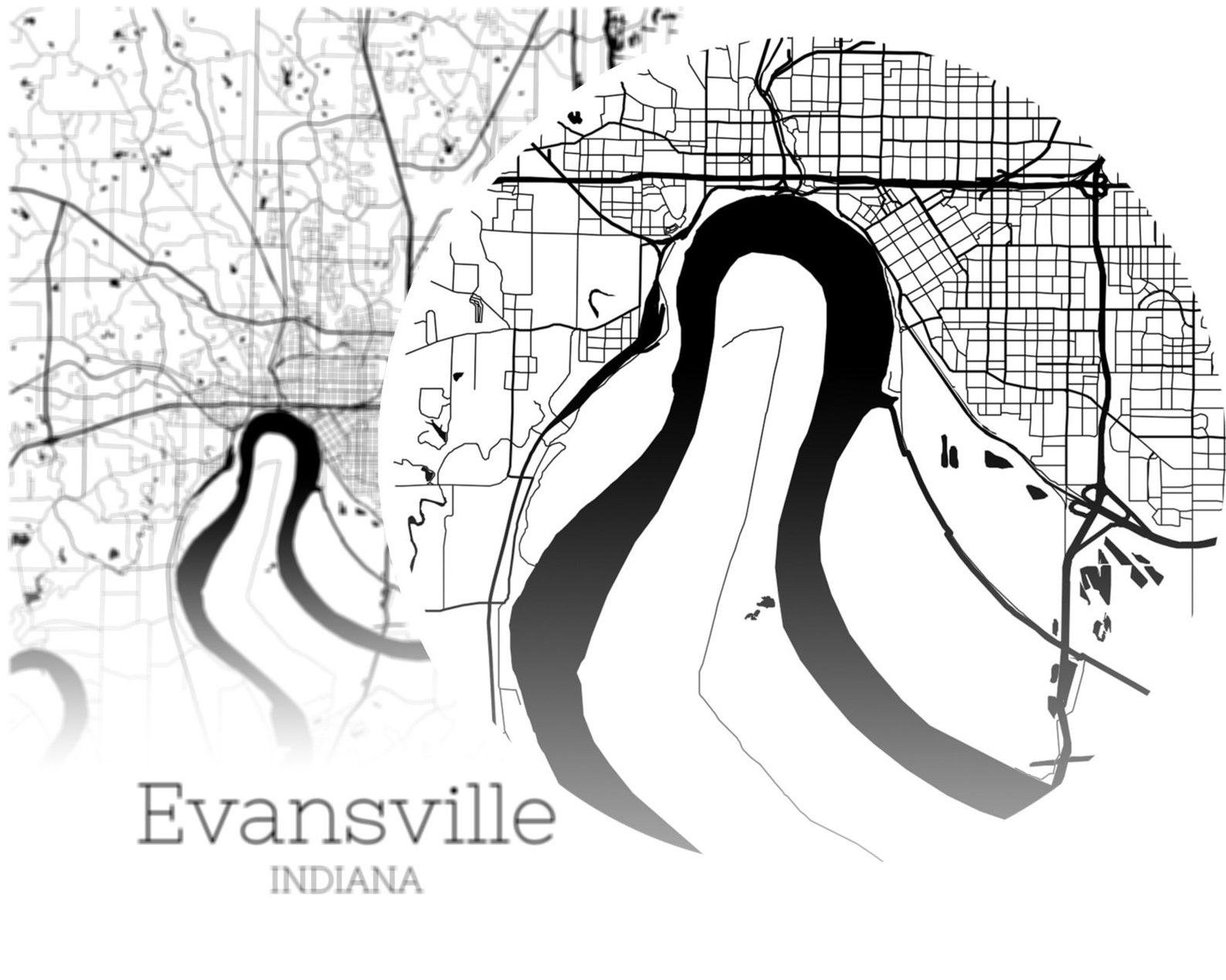 Evansville Map INSTANT DOWNLOAD Evansville Indiana City Map Etsy