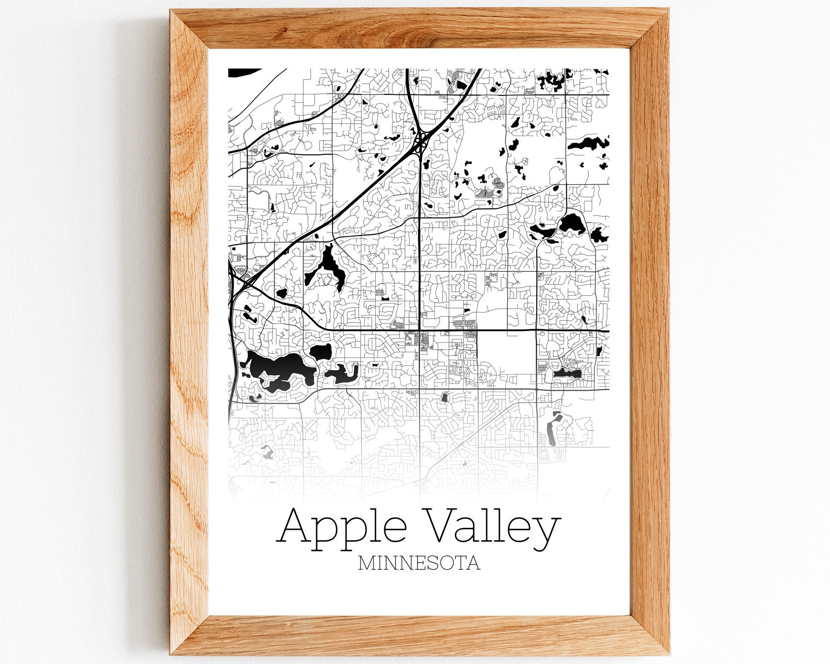 Apple Valley Map INSTANT DOWNLOAD Apple Valley Minnesota City Etsy