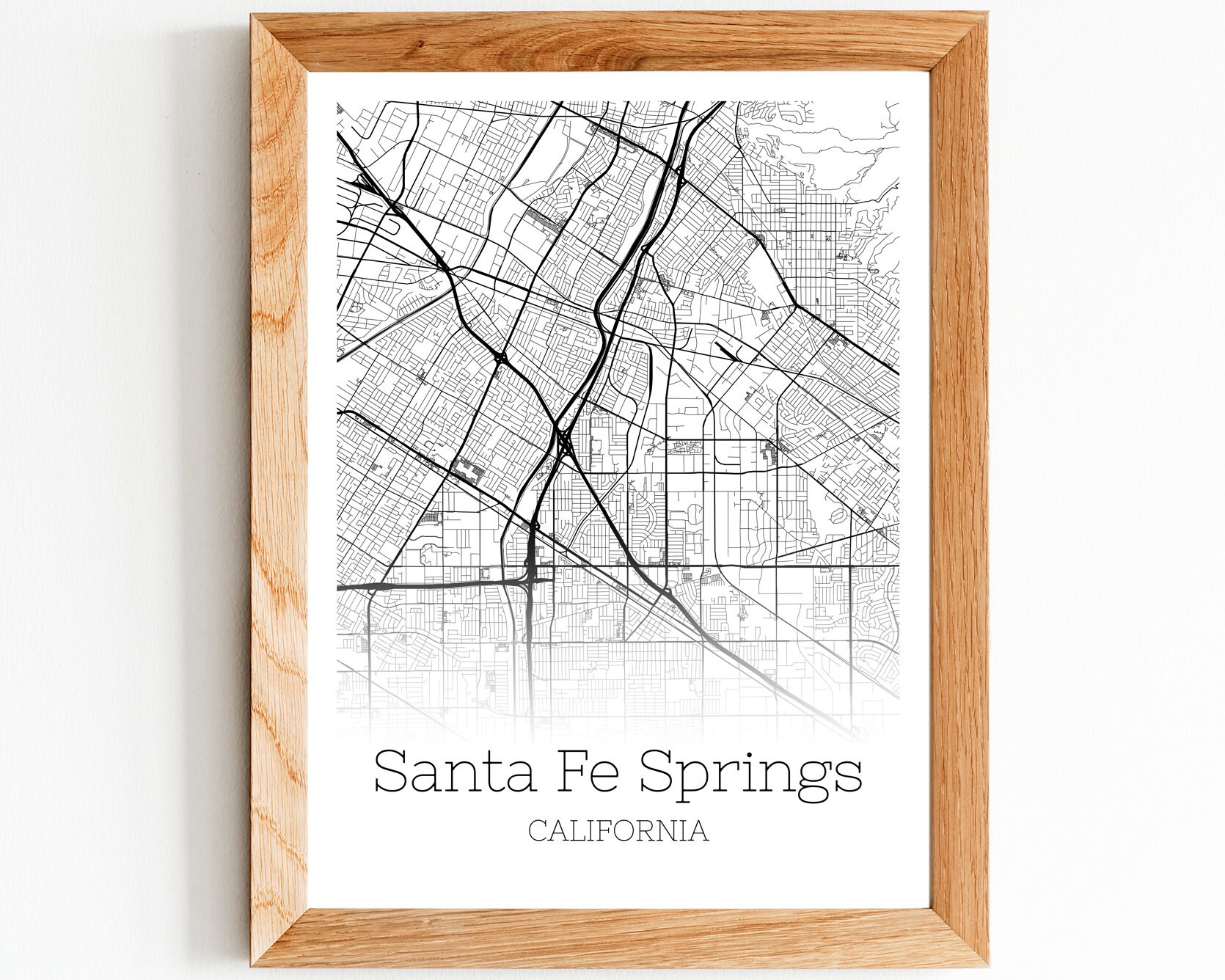 Santa Fe Springs Map INSTANT DOWNLOAD Santa Fe Springs Etsy