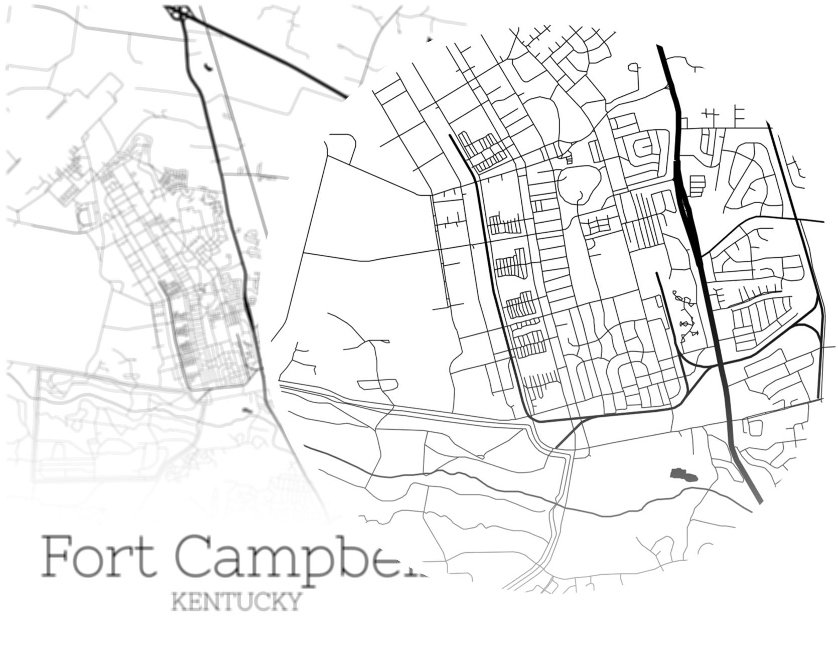 Fort Campbell Map INSTANT DOWNLOAD Fort Campbell Kentucky Etsy
