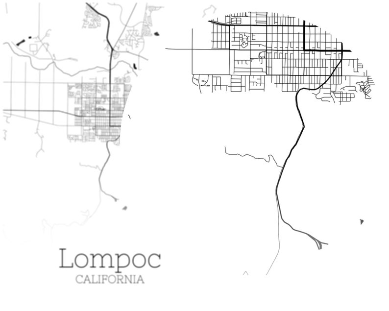 Lompoc Map INSTANT DOWNLOAD Lompoc California City Map Etsy