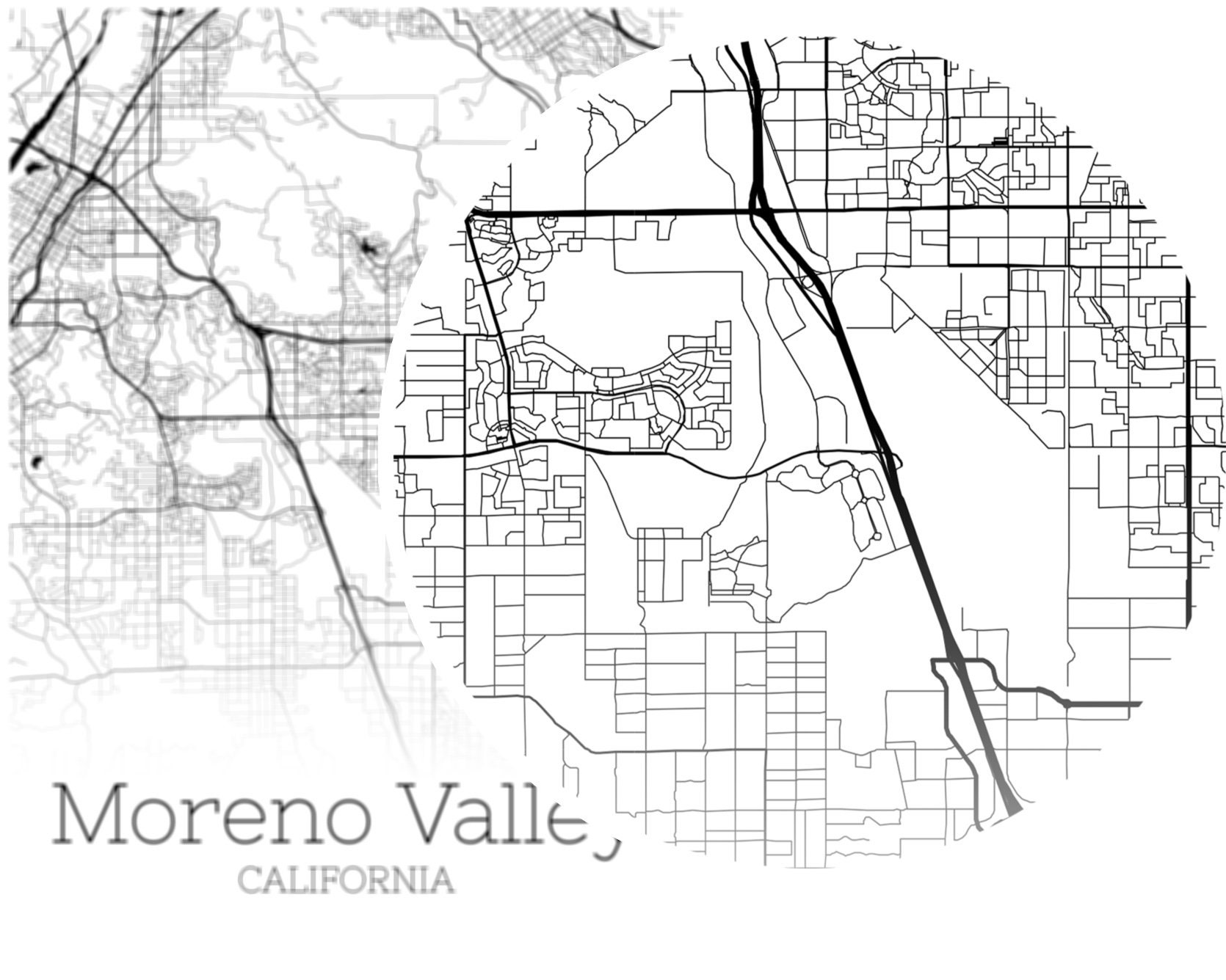 Moreno Valley Map INSTANT DOWNLOAD Moreno Valley California Etsy