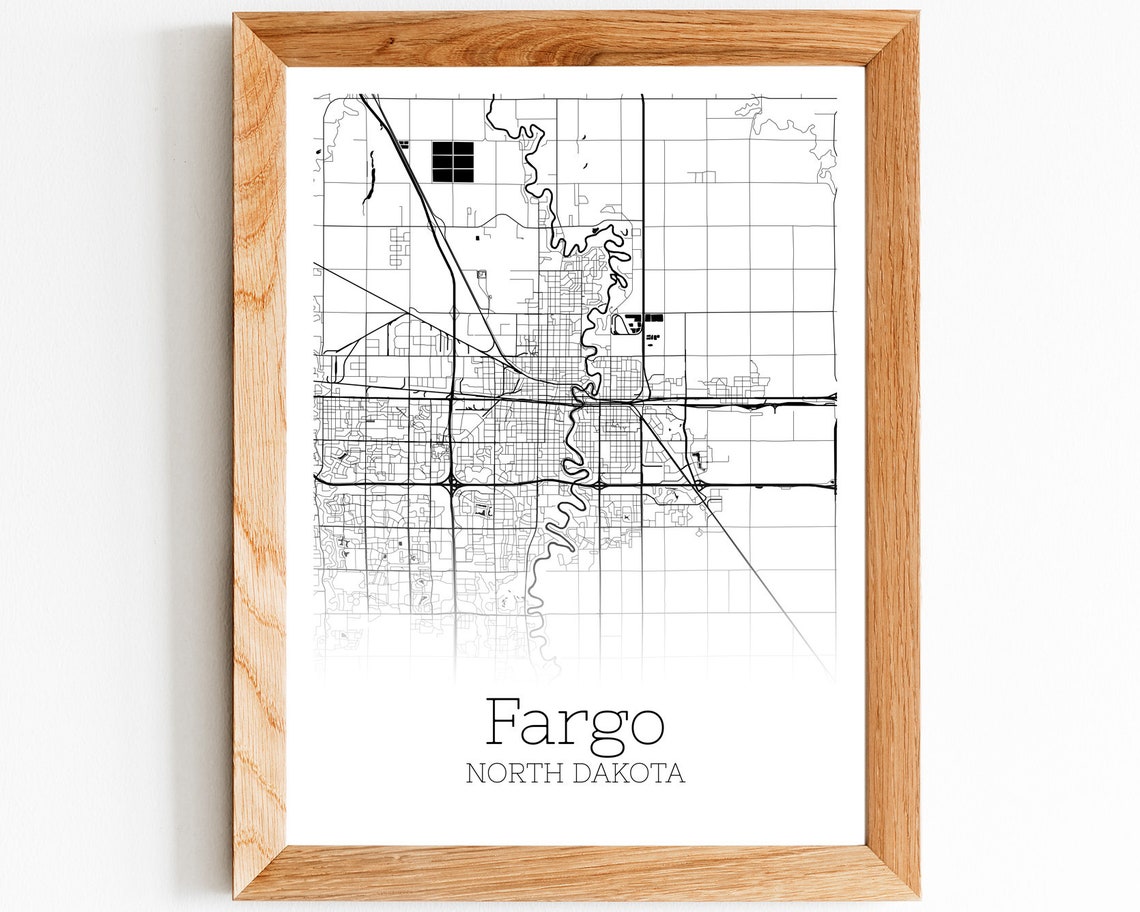Fargo Map INSTANT DOWNLOAD Fargo North Dakota City Map | Etsy